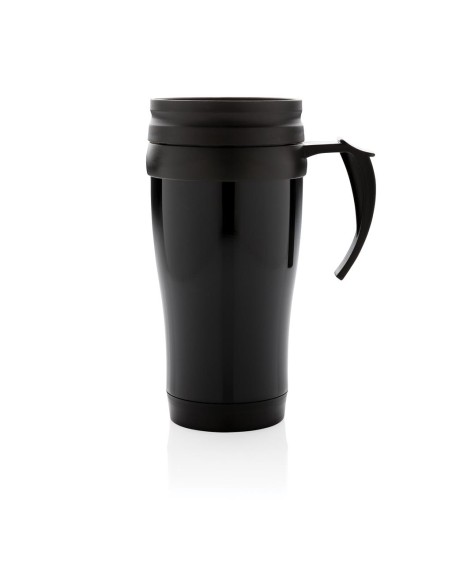 Vaso de acero inoxidable Portsmouth doble capa, interior PP, con asa y base suave de ABS 350ml PERSONALIZABLE