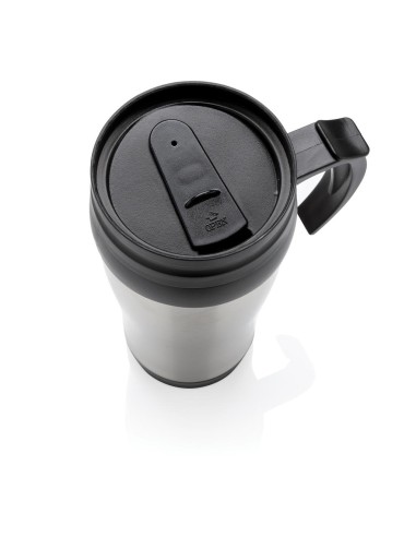 Vaso de acero inoxidable Portsmouth doble capa, interior PP, con asa y base suave de ABS 350ml PERSONALIZABLE