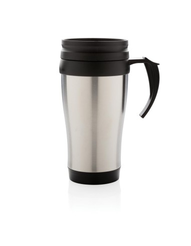 Vaso de acero inoxidable Portsmouth doble capa, interior PP, con asa y base suave de ABS 350ml PERSONALIZABLE