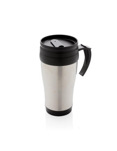 Vaso de acero inoxidable Portsmouth doble capa, interior PP, con asa y base suave de ABS 350ml PERSONALIZABLE