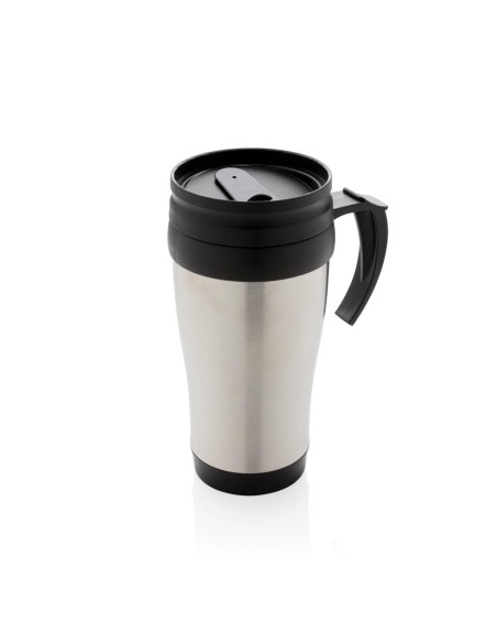 Vaso de acero inoxidable Portsmouth doble capa, interior PP, con asa y base suave de ABS 350ml PERSONALIZABLE