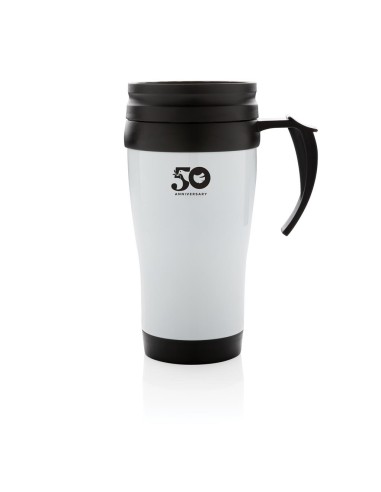 Vaso de acero inoxidable Portsmouth doble capa, interior PP, con asa y base suave de ABS 350ml PERSONALIZABLE