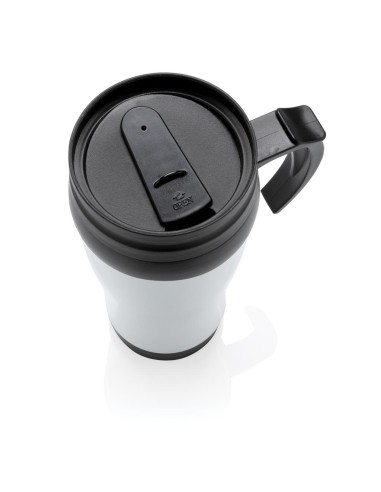 Vaso de acero inoxidable Portsmouth doble capa, interior PP, con asa y base suave de ABS 350ml PERSONALIZABLE