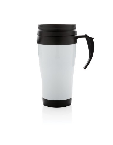 Vaso de acero inoxidable Portsmouth doble capa, interior PP, con asa y base suave de ABS 350ml PERSONALIZABLE