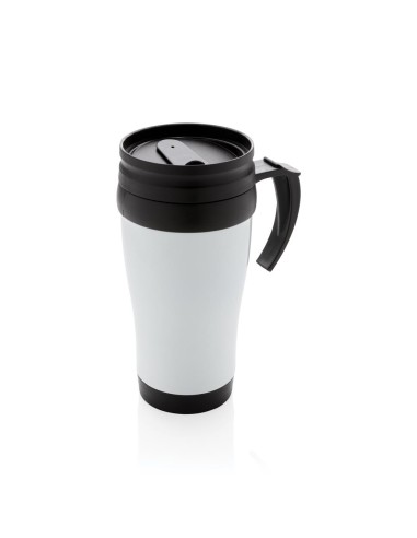 Vaso de acero inoxidable Portsmouth doble capa, interior PP, con asa y base suave de ABS 350ml PERSONALIZABLE