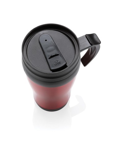 Vaso de acero inoxidable Portsmouth doble capa, interior PP, con asa y base suave de ABS 350ml PERSONALIZABLE