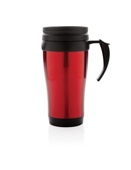 Vaso de acero inoxidable Portsmouth doble capa, interior PP, con asa y base suave de ABS 350ml PERSONALIZABLE