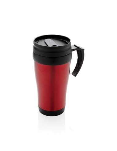 Vaso de acero inoxidable Portsmouth doble capa, interior PP, con asa y base suave de ABS 350ml PERSONALIZABLE