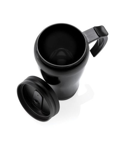 Vaso de acero inoxidable Portsmouth doble capa, interior PP, con asa y base suave de ABS 350ml PERSONALIZABLE