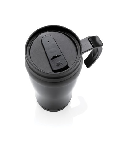 Vaso de acero inoxidable Portsmouth doble capa, interior PP, con asa y base suave de ABS 350ml PERSONALIZABLE