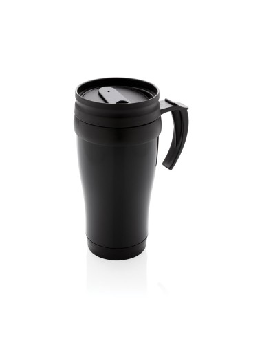 Vaso de acero inoxidable Portsmouth doble capa, interior PP, con asa y base suave de ABS 350ml PERSONALIZABLE