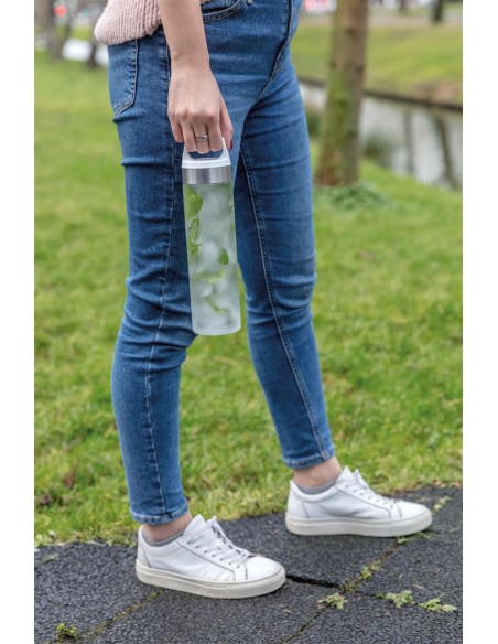 Botella agua reutilizable tritán Plymouth boca ancha con asa en la tapa 650ml PERSONALIZABLE