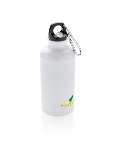 Botella agua de aluminio Kingaroy con mosquetón sin BPA 400ml PERSONALIZABLE