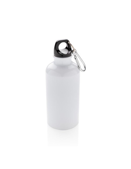 Botella agua de aluminio Kingaroy con mosquetón sin BPA 400ml PERSONALIZABLE