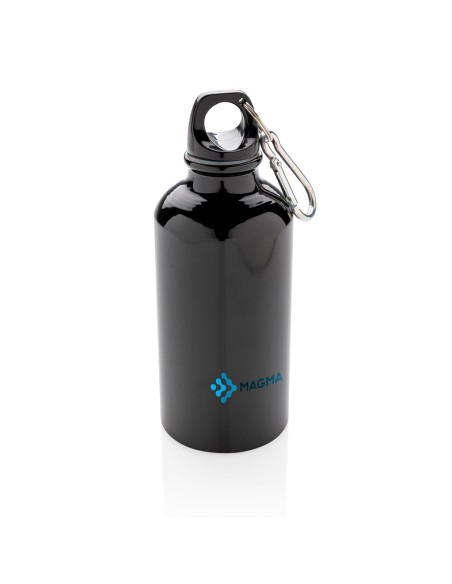 Botella agua de aluminio Kingaroy con mosquetón sin BPA 400ml PERSONALIZABLE