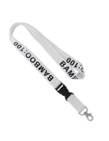 Lanyard de bambú Osijek con mosquetón metálico PERSONALIZABLE