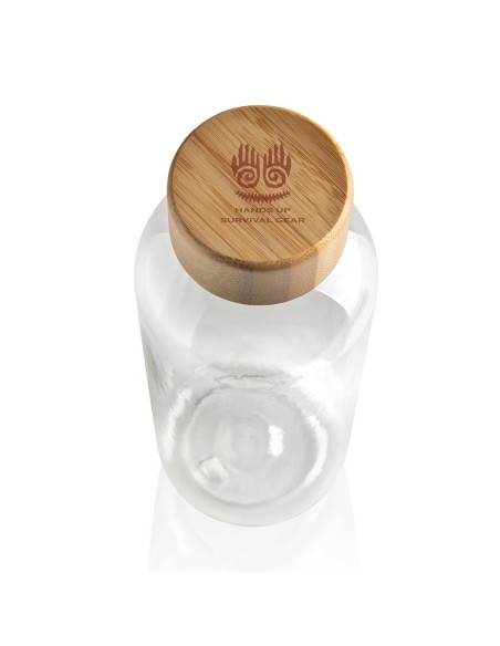 Botella agua reutilizable RPET Wollongong sin BPA con tapa bambú 660ml PERSONALIZABLE