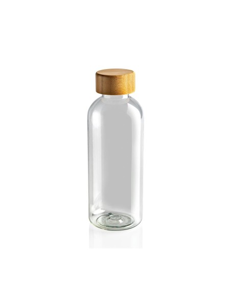 Botella agua reutilizable RPET Wollongong sin BPA con tapa bambú 660ml PERSONALIZABLE