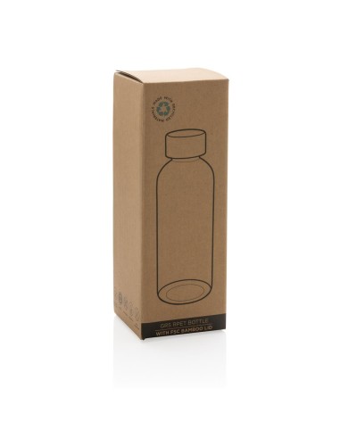 Botella agua reutilizable RPET Wollongong sin BPA con tapa bambú 660ml PERSONALIZABLE