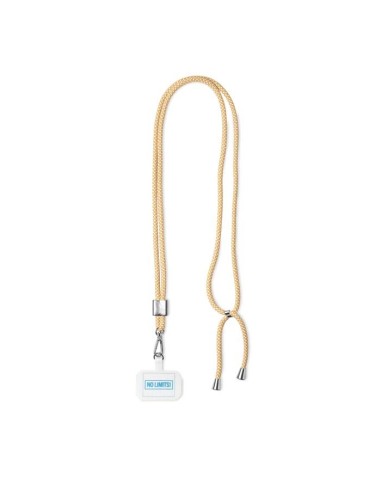 Lanyard cordón cruzado Swindon para móvil con placa metálica PERSONALIZABLE