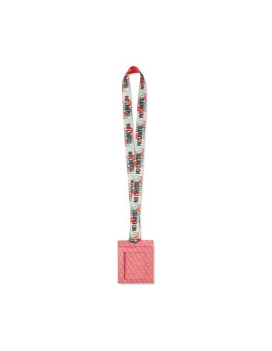 Lanyard de RPET Ostrava especial sublimación sin mosquetón metálico diseño patentado PERSONALIZABLE