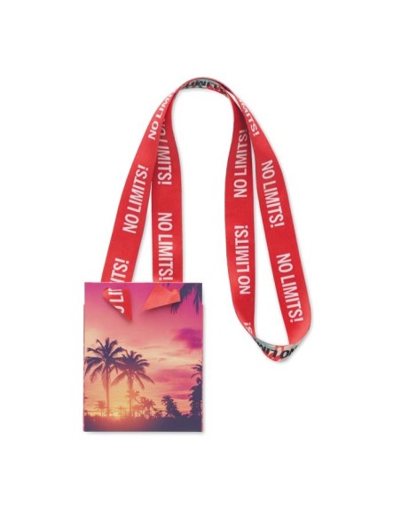 Lanyard de RPET Ostrava especial sublimación sin mosquetón metálico diseño patentado PERSONALIZABLE