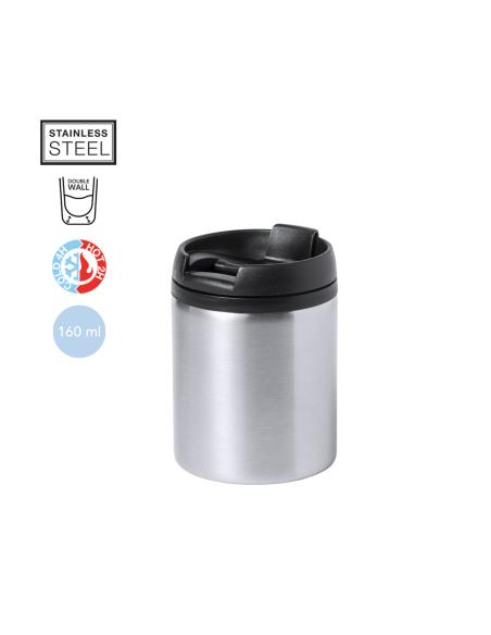 Taza térmica de acero inoxidable Rhondda doble capa sin BPA 160ml PERSONALIZABLE