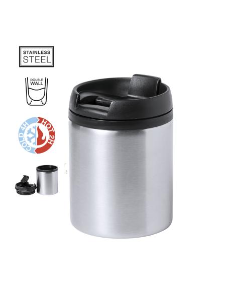 Taza térmica de acero inoxidable Rhondda doble capa sin BPA 160ml PERSONALIZABLE