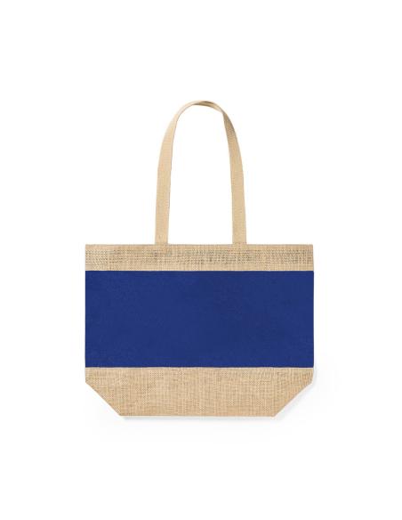 Bolsa Málaga de yute y algodón laminado con asas largas colores PERSONALIZABLE