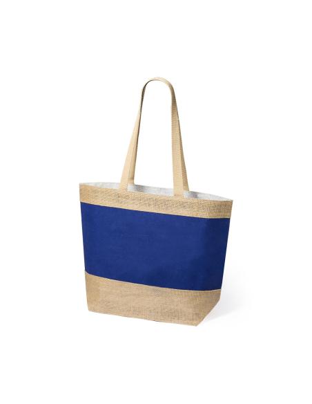 Bolsa Málaga de yute y algodón laminado con asas largas colores PERSONALIZABLE