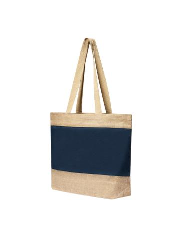 Bolsa Málaga de yute y algodón laminado con asas largas colores PERSONALIZABLE