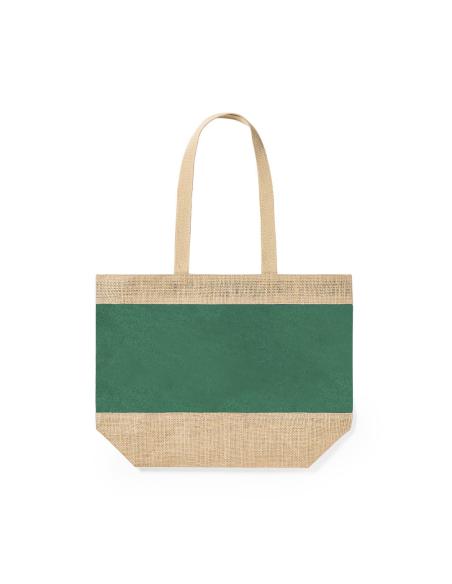 Bolsa Málaga de yute y algodón laminado con asas largas colores PERSONALIZABLE