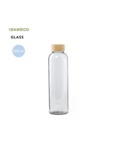 Botella de cristal Girona con tapa de bambú sin BPA 500ml PERSONALIZABLE 2