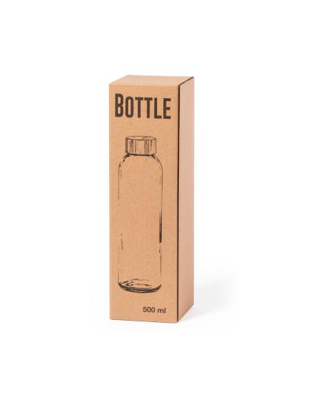 Botella de cristal Girona con tapa de bambú sin BPA 500ml PERSONALIZABLE
