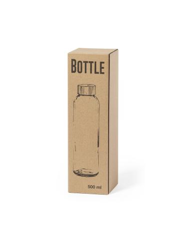 Botella de cristal Girona con tapa de bambú sin BPA 500ml PERSONALIZABLE