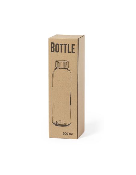 Botella de cristal Girona con tapa de bambú sin BPA 500ml PERSONALIZABLE