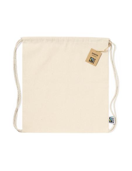 Bolsa de tela Nova algodón con cuerdas 180g/m2 natur Fair Trade PERSONALIZABLE