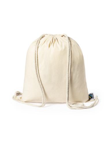 Bolsa de tela Nova algodón con cuerdas 180g/m2 natur Fair Trade PERSONALIZABLE