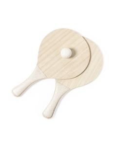 Set de 2 palas de playa de madera Bursa con mango reforzado en caña de trigo PERSONALIZABLE