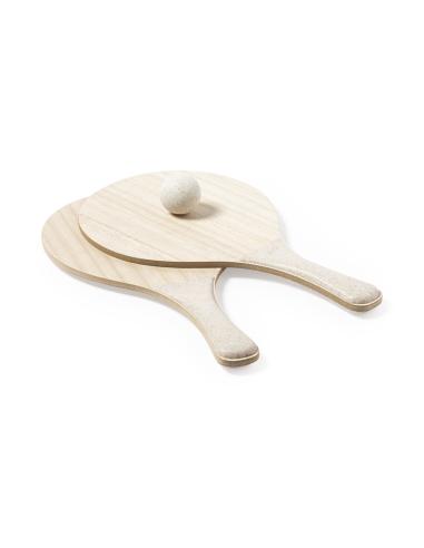 Set de 2 palas de playa de madera Bursa con mango reforzado en caña de trigo PERSONALIZABLE