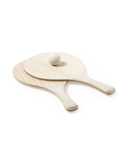 Set de 2 palas de playa de madera Bursa con mango reforzado en caña de trigo PERSONALIZABLE