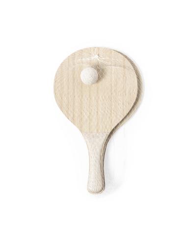 Set de 2 palas de playa de madera Bursa con mango reforzado en caña de trigo PERSONALIZABLE