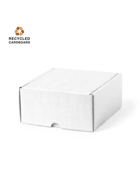 Caja presentación de cartón reciclado Riga pequeña blanco PERSONALIZABLE