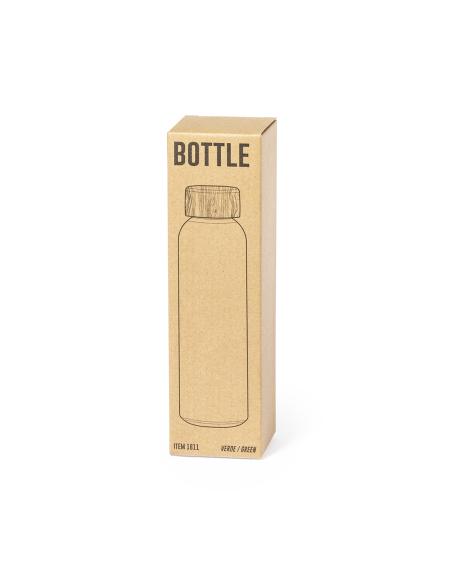 Botella de cristal esmerilado Bandung con tapa de bambú sin BPA colores 500ml PERSONALIZABLE