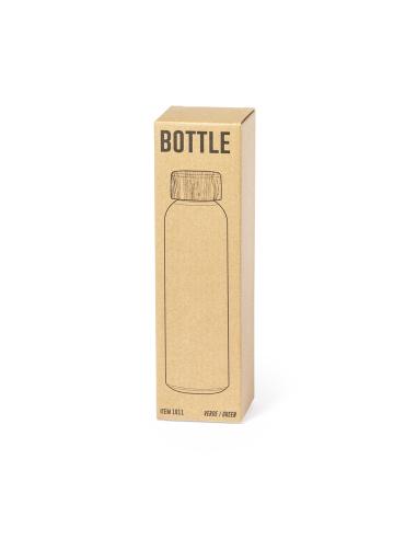 Botella de cristal esmerilado Bandung con tapa de bambú sin BPA colores 500ml PERSONALIZABLE