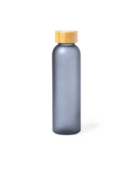 Botella de cristal esmerilado Bandung con tapa de bambú sin BPA colores 500ml PERSONALIZABLE