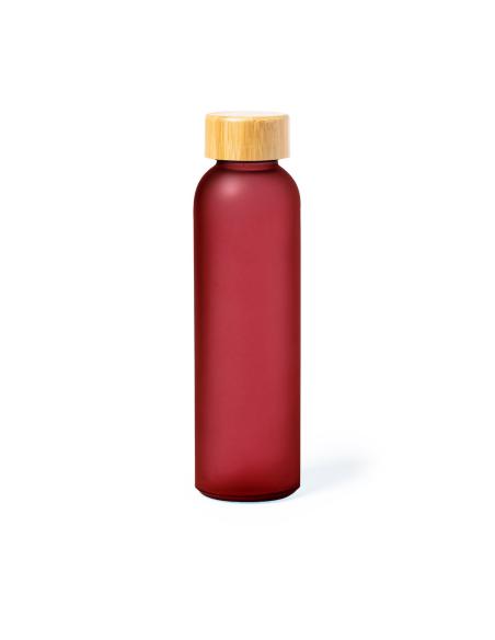 Botella de cristal esmerilado Bandung con tapa de bambú sin BPA colores 500ml PERSONALIZABLE