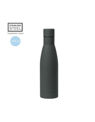 Botella agua de acero inoxidable Augusta acabado goma sin BPA 750ml PERSONALIZABLE