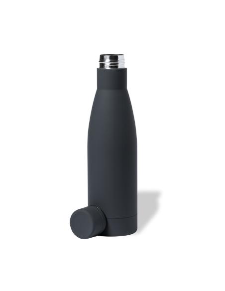 Botella agua de acero inoxidable Augusta acabado goma sin BPA 750ml PERSONALIZABLE
