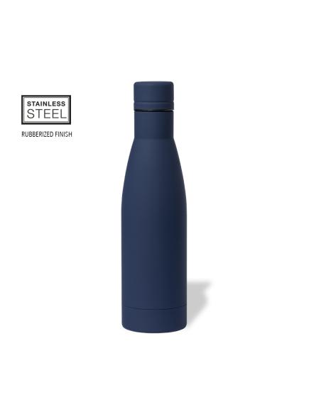 Botella agua de acero inoxidable Augusta acabado goma sin BPA 750ml PERSONALIZABLE
